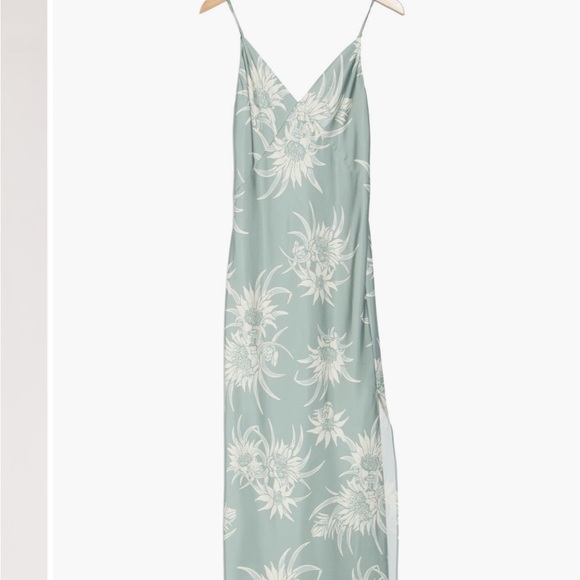 rag & bone Green Maxi Dress with Slit and Spaghetti Straps - Picture 2 of 3